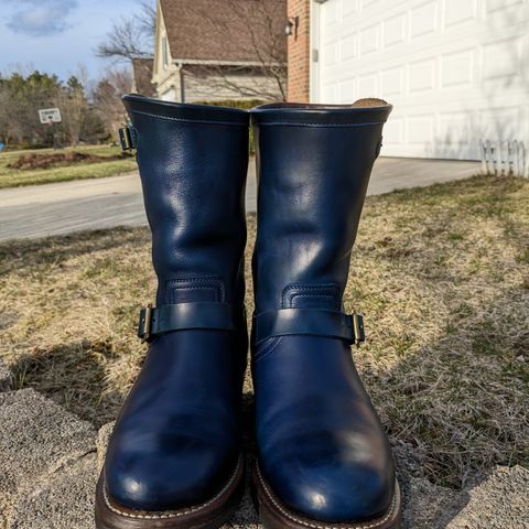 View photo of Motor Engineer Boots in Horween Natural Chromexcel