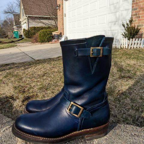 View photo of Motor Engineer Boots in Horween Natural Chromexcel