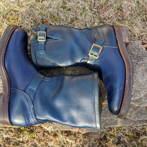 View photo of Motor Engineer Boots in Horween Natural Chromexcel