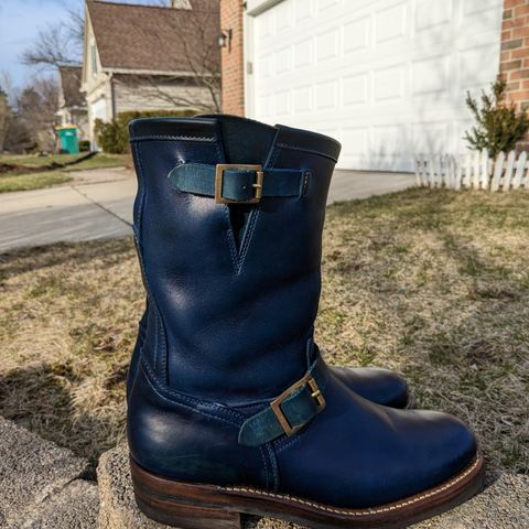 View photo of Motor Engineer Boots in Horween Natural Chromexcel