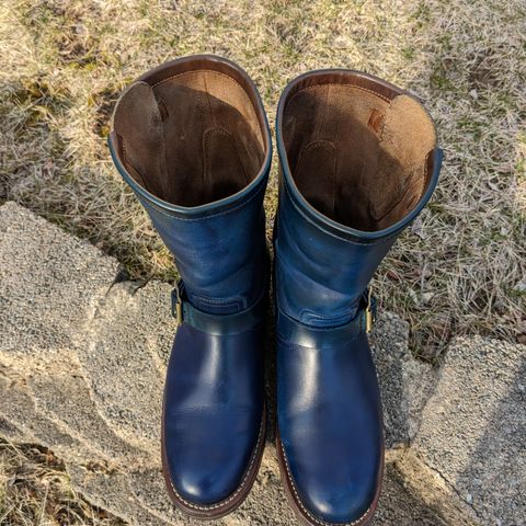 View photo of Motor Engineer Boots in Horween Natural Chromexcel