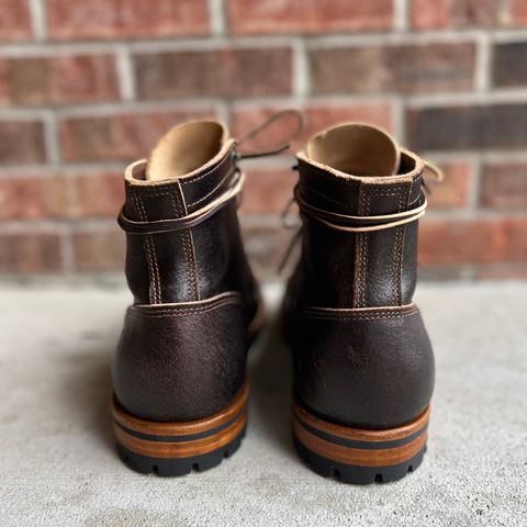 View photo of Truman Cap Toe Boot in Horween Java Waxed Flesh