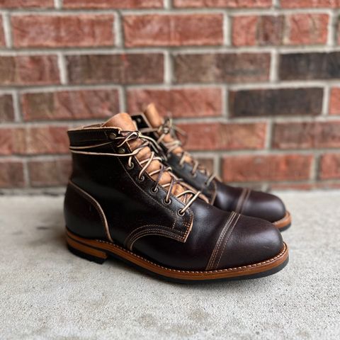 View photo of Truman Cap Toe Boot in Horween Java Waxed Flesh