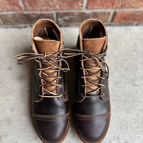 View photo of Truman Cap Toe Boot in Horween Java Waxed Flesh