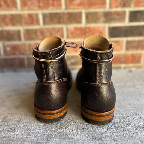 View photo of Truman Cap Toe Boot in Horween Java Waxed Flesh