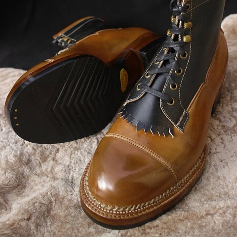 Midas Vanquish Blucher Boot in Rocado Whisky Shell Cordovan