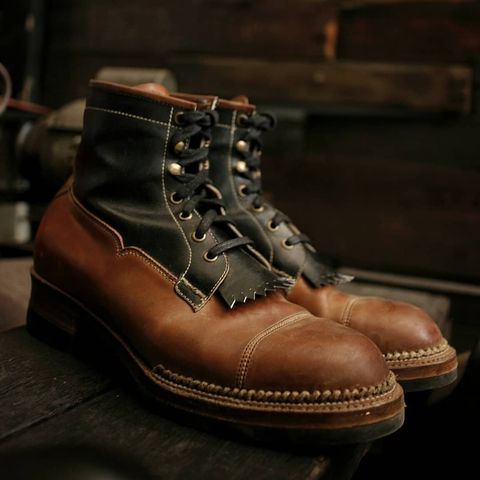 Midas Vanquish Blucher Boot in Rocado Whisky Shell Cordovan