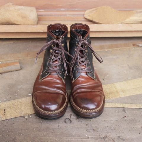 Midas Vanquish Blucher Boot in Rocado Whisky Shell Cordovan