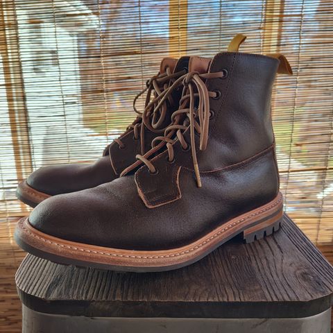 Tricker's Burford Plain Derby Boot in Horween Java Waxed Flesh