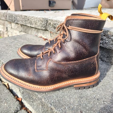 Tricker's Burford Plain Derby Boot in Horween Java Waxed Flesh