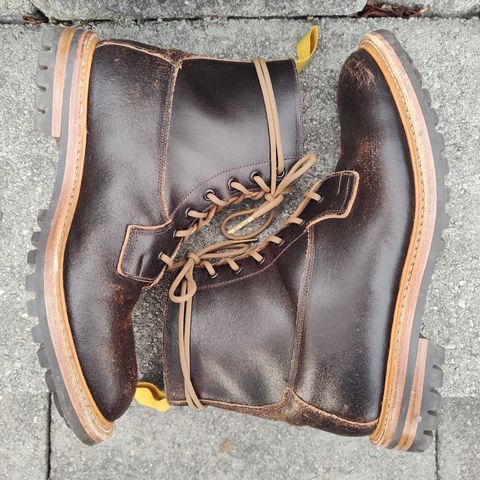 Tricker's Burford Plain Derby Boot in Horween Java Waxed Flesh