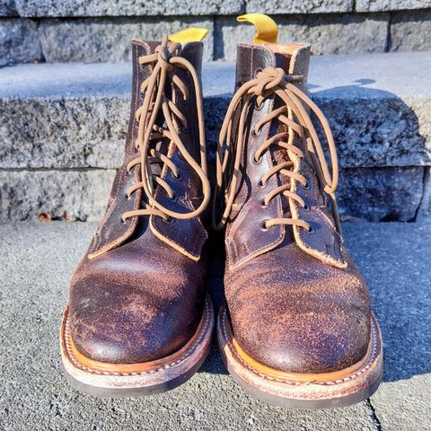 Tricker's Burford Plain Derby Boot in Horween Java Waxed Flesh