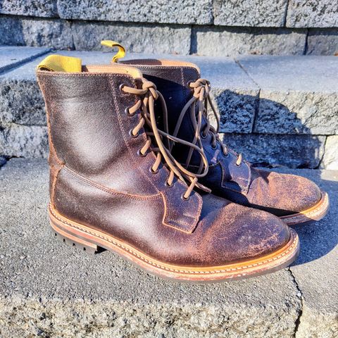 Tricker's Burford Plain Derby Boot in Horween Java Waxed Flesh