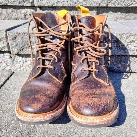 Tricker's Burford Plain Derby Boot in Horween Java Waxed Flesh
