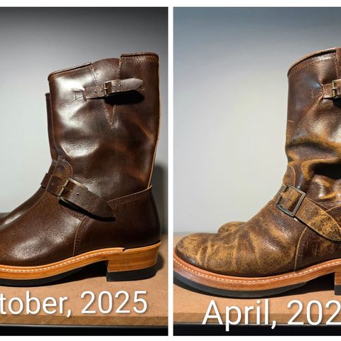 John Lofgren Wabash Engineer Boots in Horween SHF Horsehide Havana