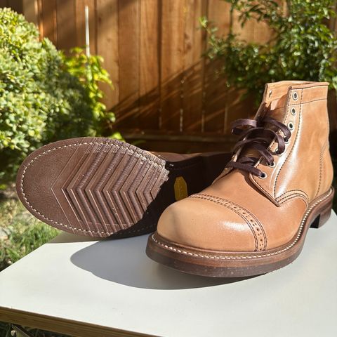 John Lofgren Combat Boots in Shinki Natural Shell Cordovan