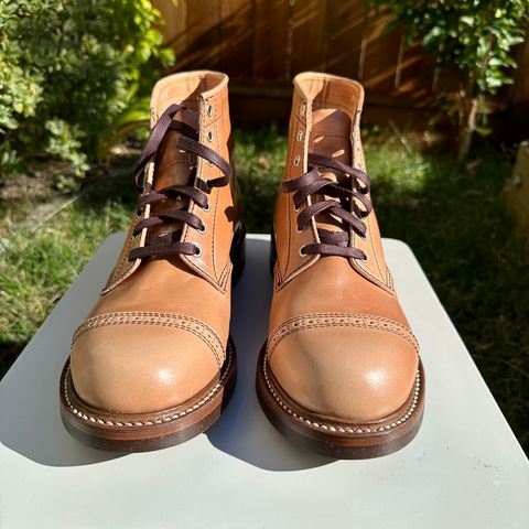 John Lofgren Combat Boots in Shinki Natural Shell Cordovan