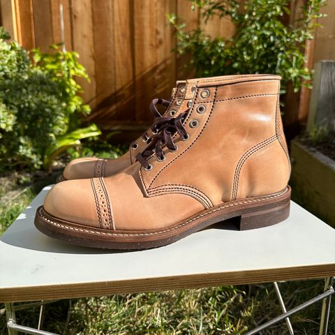 John Lofgren Combat Boots in Shinki Natural Shell Cordovan