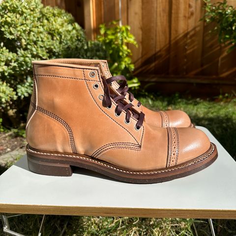 John Lofgren Combat Boots in Shinki Natural Shell Cordovan