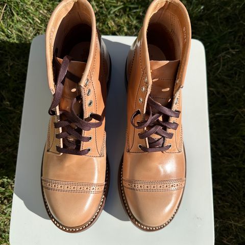 John Lofgren Combat Boots in Shinki Natural Shell Cordovan
