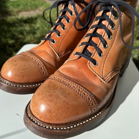 John Lofgren Combat Boots in Shinki Natural Shell Cordovan