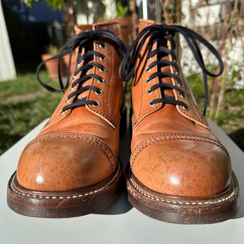 John Lofgren Combat Boots in Shinki Natural Shell Cordovan