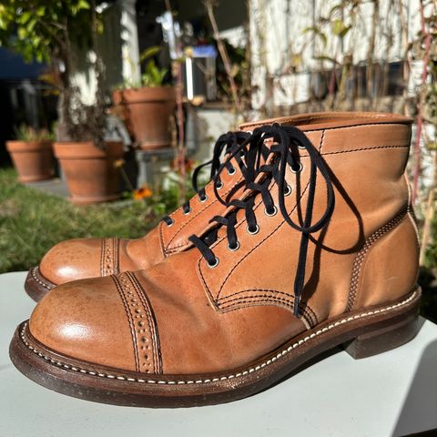 John Lofgren Combat Boots in Shinki Natural Shell Cordovan