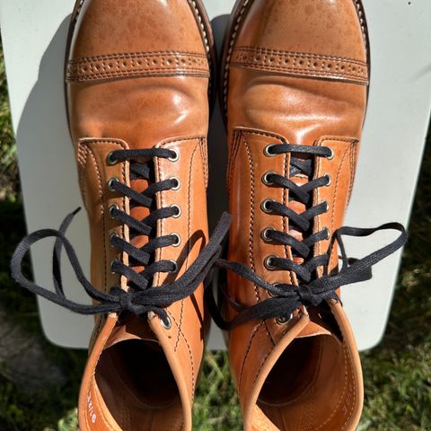 John Lofgren Combat Boots in Shinki Natural Shell Cordovan