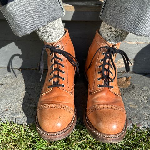John Lofgren Combat Boots in Shinki Natural Shell Cordovan