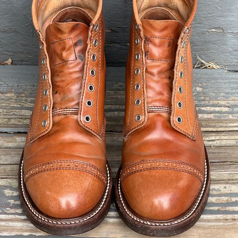 John Lofgren Combat Boots in Shinki Natural Shell Cordovan