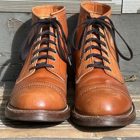 View photo of John Lofgren Combat Boots in Shinki Natural Shell Cordovan