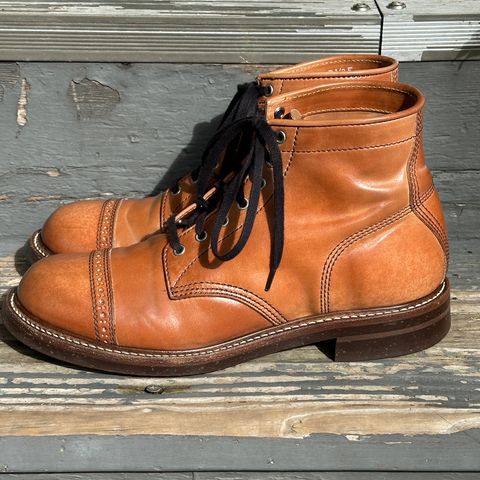 View photo of John Lofgren Combat Boots in Shinki Natural Shell Cordovan