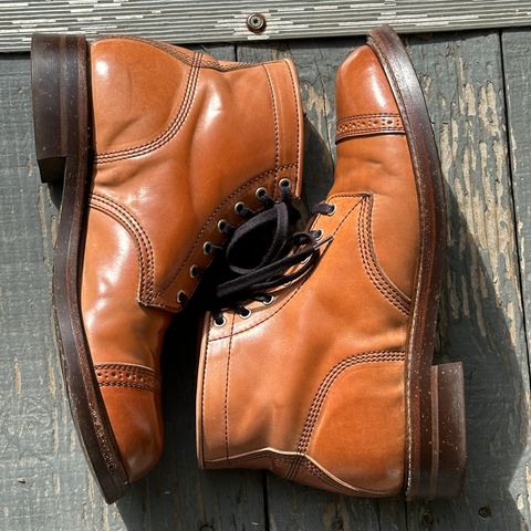 View photo of John Lofgren Combat Boots in Shinki Natural Shell Cordovan