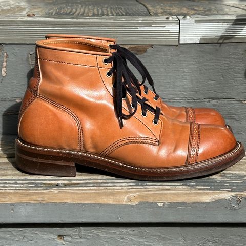 View photo of John Lofgren Combat Boots in Shinki Natural Shell Cordovan