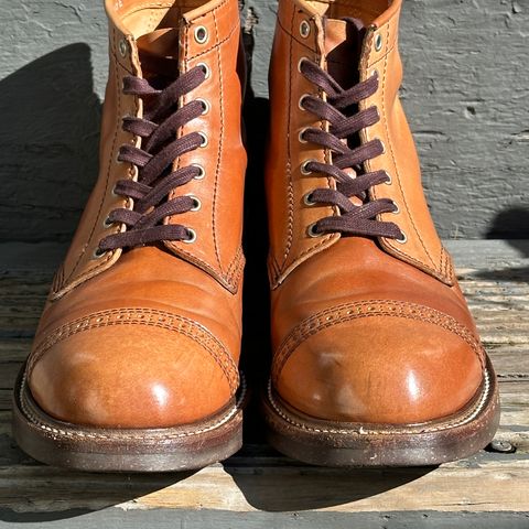 View photo of John Lofgren Combat Boots in Shinki Natural Shell Cordovan