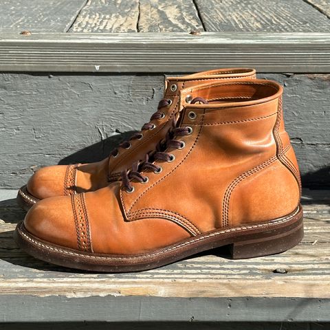 View photo of John Lofgren Combat Boots in Shinki Natural Shell Cordovan