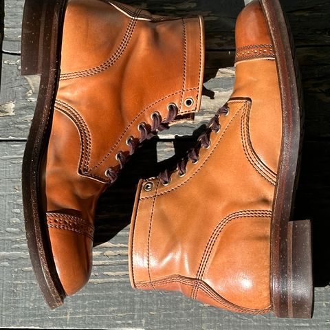 View photo of John Lofgren Combat Boots in Shinki Natural Shell Cordovan