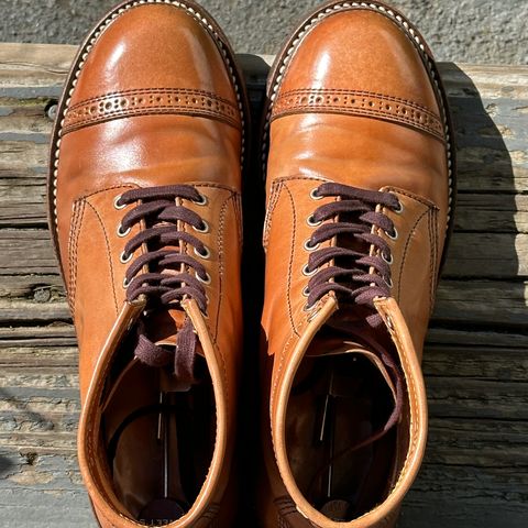 View photo of John Lofgren Combat Boots in Shinki Natural Shell Cordovan