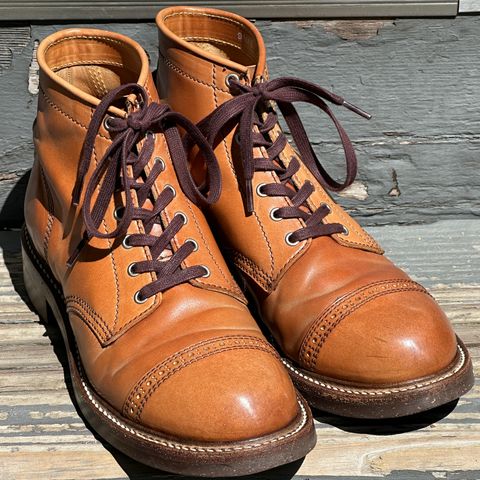 View photo of John Lofgren Combat Boots in Shinki Natural Shell Cordovan