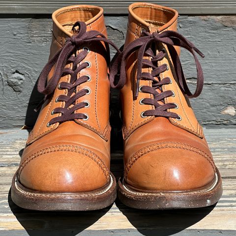 View photo of John Lofgren Combat Boots in Shinki Natural Shell Cordovan