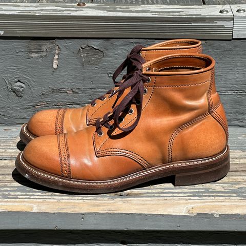 View photo of John Lofgren Combat Boots in Shinki Natural Shell Cordovan