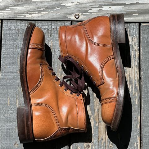 View photo of John Lofgren Combat Boots in Shinki Natural Shell Cordovan