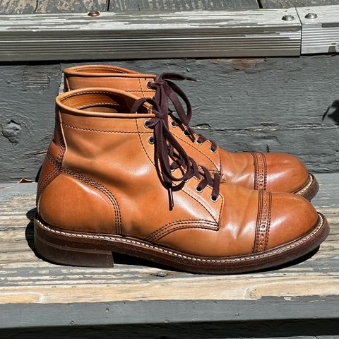 View photo of John Lofgren Combat Boots in Shinki Natural Shell Cordovan