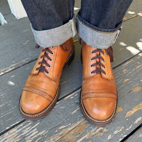 View photo of John Lofgren Combat Boots in Shinki Natural Shell Cordovan