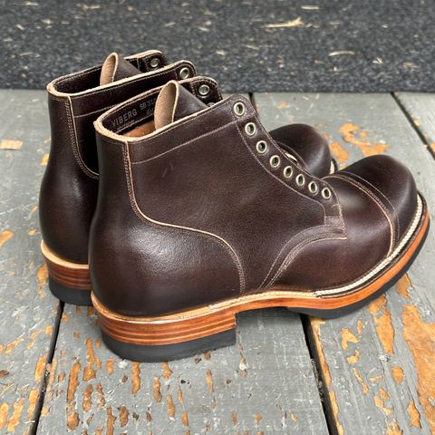Viberg Service Boot PCT in Horween Dark Brown Waxed Flesh