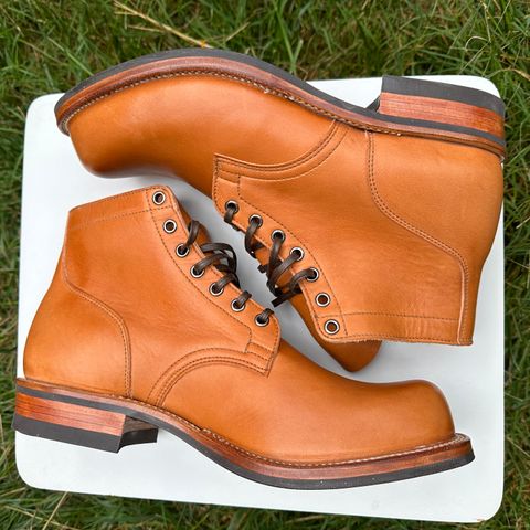 View photo of Viberg Service Boot in Horween Chestnut Essex