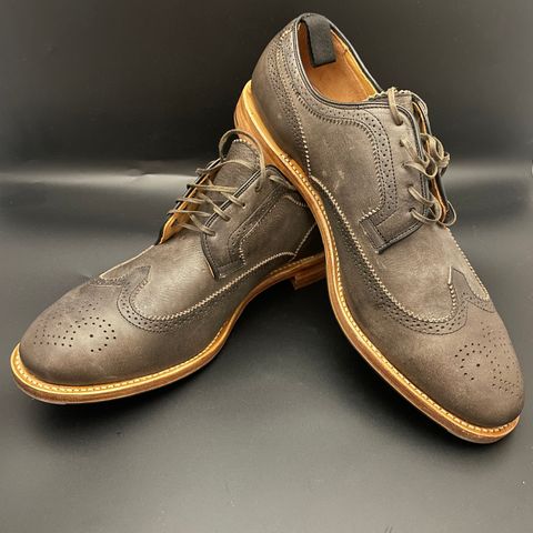 View photo of Viberg Brogue Shoe in Dust Calf