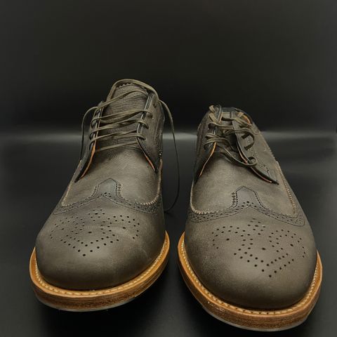 View photo of Viberg Brogue Shoe in Dust Calf