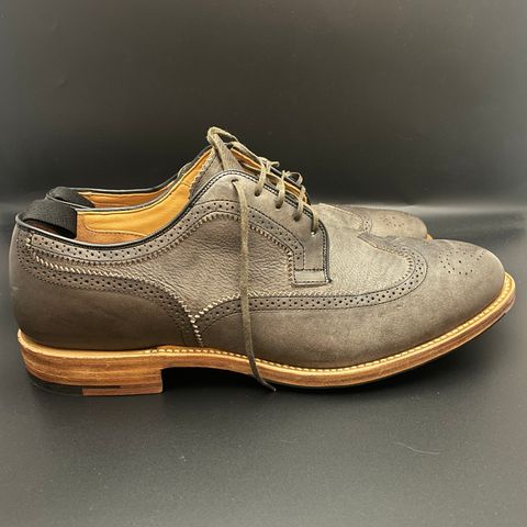 View photo of Viberg Brogue Shoe in Dust Calf