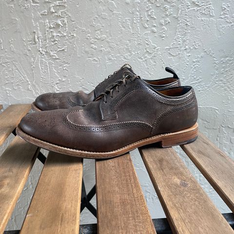 View photo of Viberg Brogue Shoe in Dust Calf